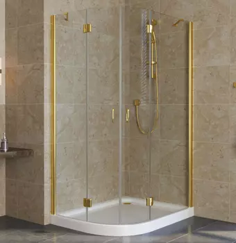 Душевой уголок Vegas Glass AFS-F Lux 110*90 09 01 R профиль золото, стекло прозрачное
