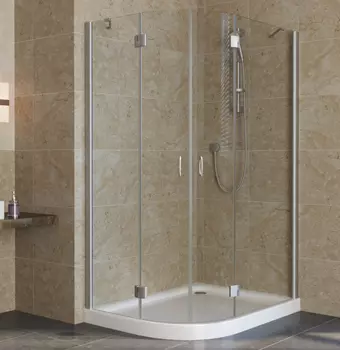 Душевой уголок Vegas Glass AFS-F Lux 120*100 07 01 R профиль матовый хром, стекло прозрачное