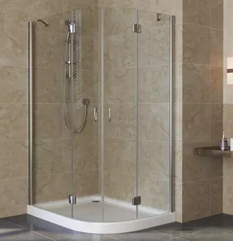 Душевой уголок Vegas Glass AFS-F Lux 120*100 08 01 L профиль глянцевый хром, стекло прозрачное