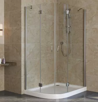 Душевой уголок Vegas Glass AFS-F Lux 120*100 08 01 R профиль глянцевый хром, стекло прозрачное