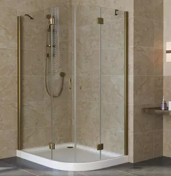 Душевой уголок Vegas Glass AFS-F Lux 120*110 05 01 L профиль бронза, стекло прозрачное