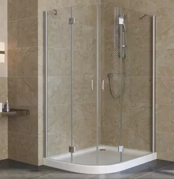 Душевой уголок Vegas Glass AFS-F Lux 120*110 07 01 R профиль матовый хром, стекло прозрачное