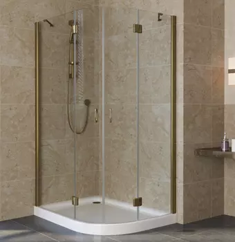 Душевой уголок Vegas Glass AFS-F Lux 120*80 05 01 L профиль бронза, стекло прозрачное