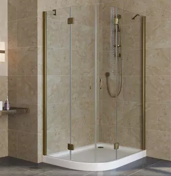 Душевой уголок Vegas Glass AFS-F Lux 120*80 05 01 R профиль бронза, стекло прозрачное