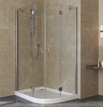 Душевой уголок Vegas Glass AFS-F Lux 120*80 08 01 L профиль глянцевый хром, стекло прозрачное