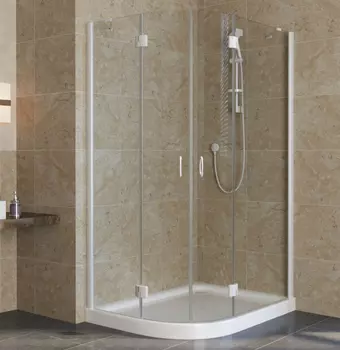 Душевой уголок Vegas Glass AFS-F Lux 120*90 01 01 R профиль белый, стекло прозрачное