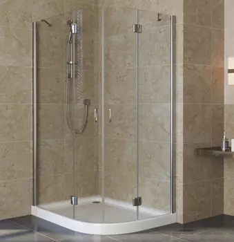 Душевой уголок Vegas Glass AFS-F Lux 120*90 08 01 L профиль глянцевый хром, стекло прозрачное