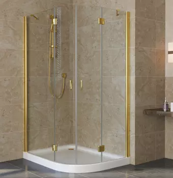 Душевой уголок Vegas Glass AFS-F Lux 120*90 09 01 L профиль золото, стекло прозрачное