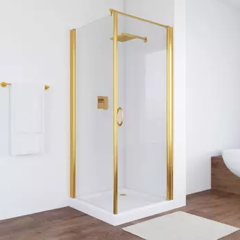 Душевой уголок Vegas Glass EP-Fis 0080 09 01 R профиль золото, стекло прозрачное