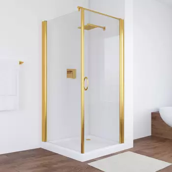 Душевой уголок Vegas Glass EP-Fis 80*100 09 01 R профиль золото, стекло прозрачное