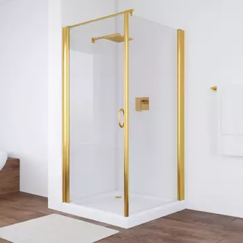 Душевой уголок Vegas Glass EP-Fis 90*100 09 01 L профиль золото, стекло прозрачное