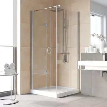 Душевой уголок Vegas Glass GPS-Fis Lux 90x100 L профиль глянцевый хром, стекло прозрачное