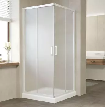 Душевой уголок Vegas Glass ZA 0080 01 10 профиль белый, стекло сатин