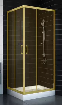 Душевой уголок Vegas Glass ZA 0080 09 05 профиль золото, стекло бронза