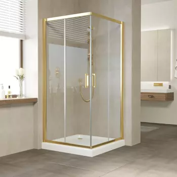 Душевой уголок Vegas Glass ZA 0090 09 01 профиль золото, стекло прозрачное