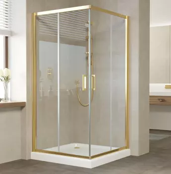 Душевой уголок Vegas Glass ZA 0100 09 01 профиль золото, стекло прозрачное