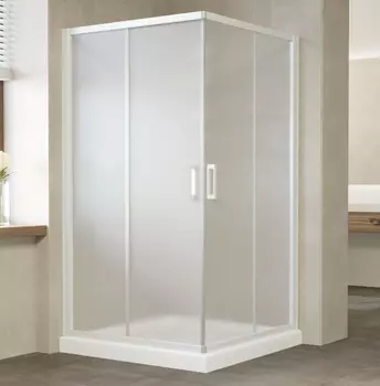 Душевой уголок Vegas Glass ZA 0120 01 10 профиль белый, стекло сатин