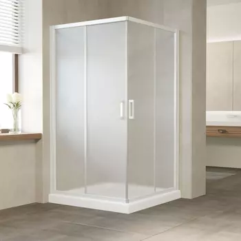 Душевой уголок Vegas Glass ZA 120 01 10 профиль белый, стекло сатин