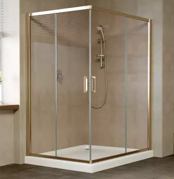 Душевой уголок Vegas Glass ZA-F 0120*110 05 05 профиль бронза, стекло бронза