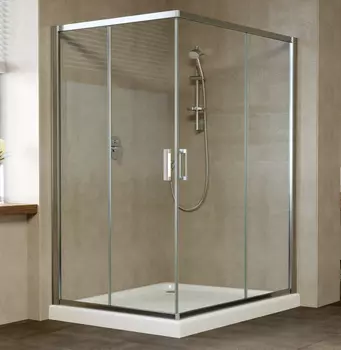 Душевой уголок Vegas Glass ZA-F 0120*110 08 01 профиль глянцевый хром, стекло прозрачное