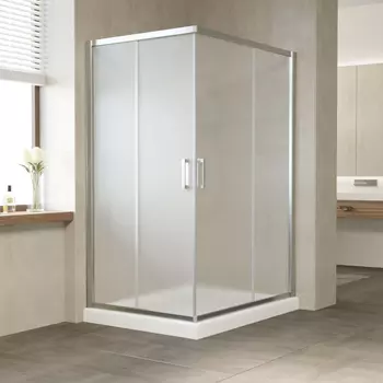 Душевой уголок Vegas Glass ZA-F 0120*110 08 10 профиль глянцевый хром, стекло сатин