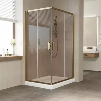 Душевой уголок Vegas Glass ZA-F 100*80 05 05 профиль бронза, стекло бронза