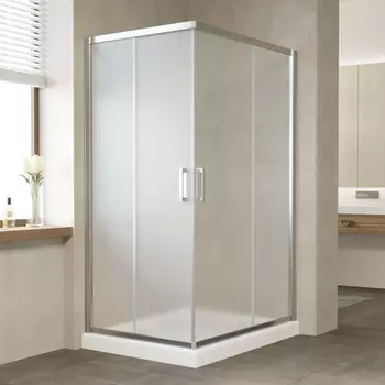 Душевой уголок Vegas Glass ZA-F 110*80 08 10 профиль глянцевый хром, стекло сатин