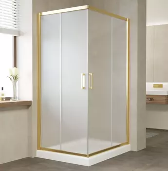 Душевой уголок Vegas Glass ZA-F 80*90 09 10 профиль золото, стекло сатин