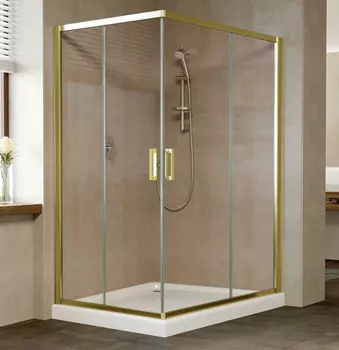 Душевой уголок Vegas Glass ZA-F 90*120 09 05 профиль золото, стекло бронза