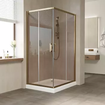 Душевой уголок Vegas Glass ZA-F 90*80 05 05 профиль бронза, стекло бронза