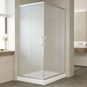 Душевой уголок Vegas Glass ZA-F 90*80 07 10 профиль матовый хром, стекло сатин