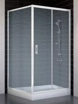 Душевой уголок Vegas Glass ZP+ZPV 100*100 01 02 профиль белый, стекло шиншилла