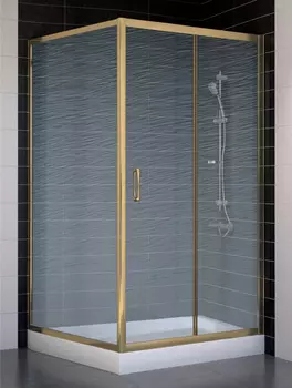 Душевой уголок Vegas Glass ZP+ZPV 100*100 05 02 профиль бронза, стекло шиншилла