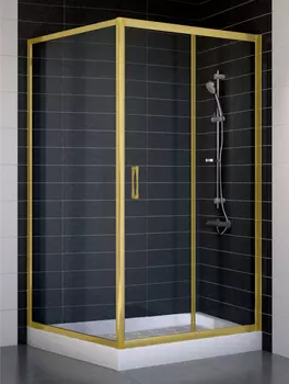 Душевой уголок Vegas Glass ZP+ZPV 100*100 09 01 профиль золото, стекло прозрачное