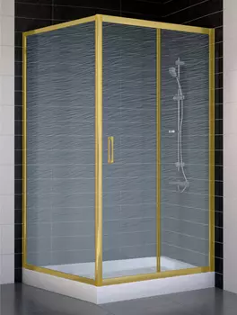Душевой уголок Vegas Glass ZP+ZPV 100*100 09 02 профиль золото, стекло шиншилла