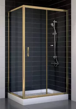 Душевой уголок Vegas Glass ZP+ZPV 100*70 05 01 профиль бронза, стекло прозрачное