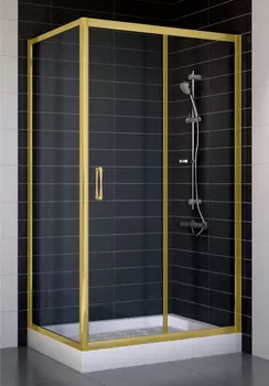 Душевой уголок Vegas Glass ZP+ZPV 100*70 09 01 профиль золото, стекло прозрачное