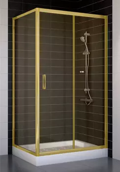 Душевой уголок Vegas Glass ZP+ZPV 100*70 09 05 профиль золото, стекло бронза