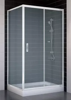 Душевой уголок Vegas Glass ZP+ZPV 100*80 01 10 профиль белый, стекло сатин