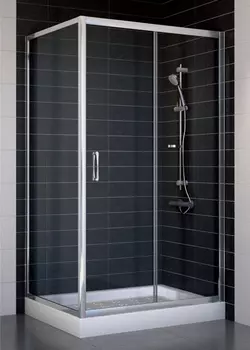 Душевой уголок Vegas Glass ZP+ZPV 100*80 08 01 профиль глянцевый хром, стекло прозрачное