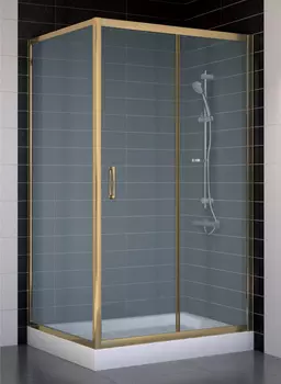 Душевой уголок Vegas Glass ZP+ZPV 100*90 05 10 профиль бронза, стекло сатин