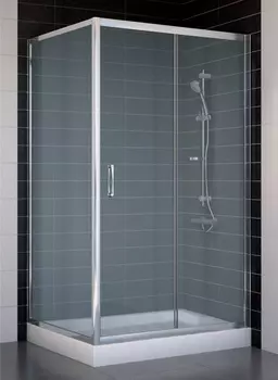 Душевой уголок Vegas Glass ZP+ZPV 100*90 08 10 профиль глянцевый хром, стекло сатин