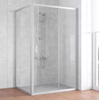 Душевой уголок Vegas Glass ZP+ZPV 105*100 07 01 профиль матовый хром, стекло прозрачное