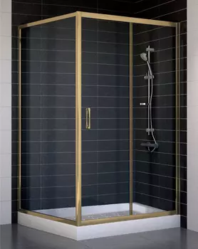 Душевой уголок Vegas Glass ZP+ZPV 110*100 05 01 профиль бронза, стекло прозрачное