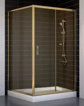 Душевой уголок Vegas Glass ZP+ZPV 110*100 05 05 профиль бронза, стекло бронза