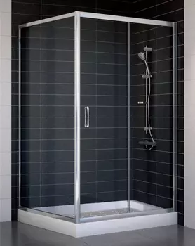 Душевой уголок Vegas Glass ZP+ZPV 110*100 08 01 профиль глянцевый хром, стекло прозрачное