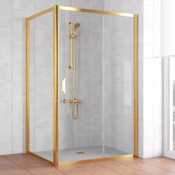Душевой уголок Vegas Glass ZP+ZPV 110*100 09 01 профиль золото, стекло прозрачное