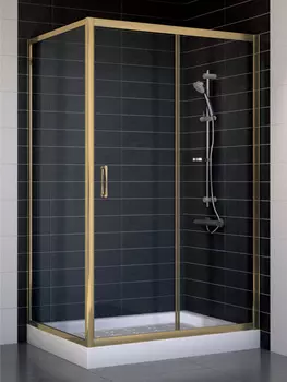 Душевой уголок Vegas Glass ZP+ZPV 110*80 05 01 профиль бронза, стекло прозрачное
