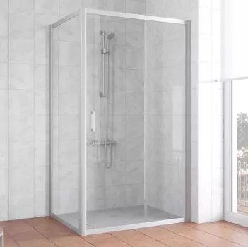 Душевой уголок Vegas Glass ZP+ZPV 110*80 07 01 профиль матовый хром, стекло прозрачное