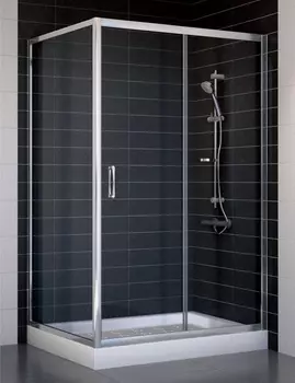 Душевой уголок Vegas Glass ZP+ZPV 110*90 08 01 профиль глянцевый хром, стекло прозрачное